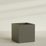 Montroy Cube Planter in Matte Bronze, 60", shown empty