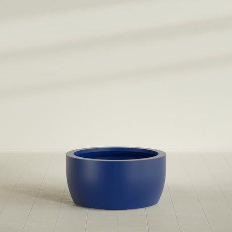 Casablanca Bowl Planter in Matte Cobalt Blue, 36"D × 18"H, shown empty