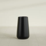 Saigon Tapered Round Planter in Matte Black, 16"D × 36"H, shown empty