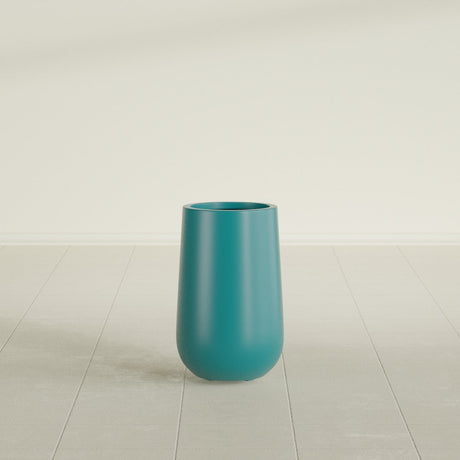 Hayden Urn Planter in Satin Seafoam Green, 18"Diam × 29"H, shown empty