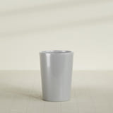 Tegel Round Tapered Planter in Metallic Silver, 22"D × 30"H, shown empty