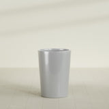 Tegel Round Tapered Planter in Metallic Silver, 22"D × 30"H, shown empty