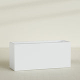 Brisbane Rectangular Planter in Gloss Bright White, 72"L × 24"D × 32"H, shown empty
