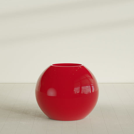 Globe Planter in Gloss Red, 36"D × 30"H, shown empty