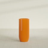 Saint Tropez Bullet Round Planter in Gloss Tangerine, 20"D × 43"H, shown empty