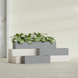Monaco Rectangle Planter in Matte Gunmetal, 26"L
