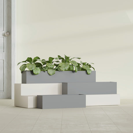 Monaco Rectangle Planter in Matte Gunmetal, 26"L