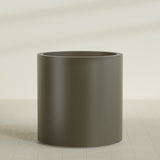 Rio Grande Cylinder Planter in Matte Bronze, 30"D × 32"H, shown empty