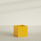 Montroy Cube Planter in Gloss Saffron, 32", shown empty