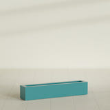 Salon Box Planter in Satin Seafoam Green, 42" Long, shown empty