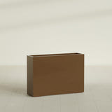 Perth Rectangular Planter in Metallic Bronze, 60"L × 16"D × 42"H, shown empty