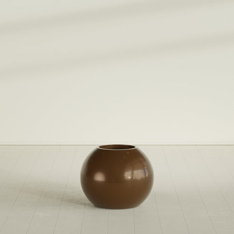Globe Planter in Metallic Bronze, 24"D × 19"H, shown empty
