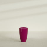 Brannan Tapered Round Planter in Gloss Eggplant, 18"D × 29"H, shown empty