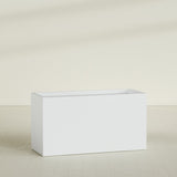 Brisbane Rectangular Planter in Gloss Bright White, 60"L × 24"D × 32"H, shown empty