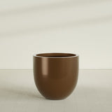 Alzira Bowl Planter in Metallic Bronze, 36"D × 34"H, shown empty