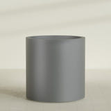 Rio Grande Cylinder Planter in Matte Gunmetal, 30"D × 32"H, shown empty