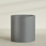 Rio Grande Cylinder Planter in Matte Gunmetal, 30"D × 32"H, shown empty