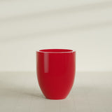 Valencia Tapered Round Planter in Gloss Red, 27"D × 31"H, shown empty