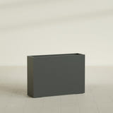 Perth Rectangular Planter in Matte Charcoal, 60"L × 16"D × 42"H, shown empty