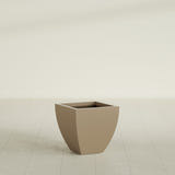 Lima Tapered Square Planter in Gloss Metallic Gold, 16", shown empty