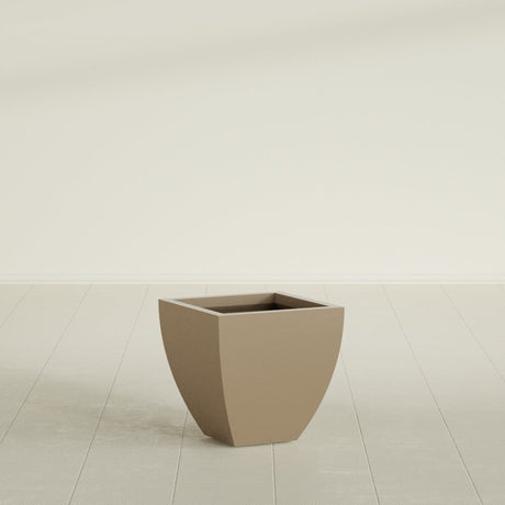 Lima Tapered Square Planter in Gloss Metallic Gold, 16", shown empty