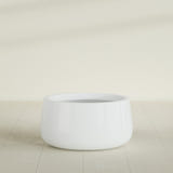 Short Hayden Bowl Planter in Matte Bright White, 20"D × 10"H, shown empty