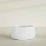 Short Hayden Bowl Planter in Matte Bright White, 20"D × 10"H, shown empty