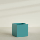 Montroy Cube Planter in Satin Seafoam Green, 48", shown empty
