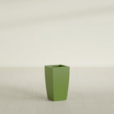 Toulan Tapered Square Planter in Satin Green, 12"W × 22"H, shown empty