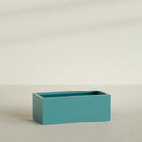 Torino Wide Rectangular Planter in Satin Seafoam Green, 48"L × 24"D × 18"H, shown empty