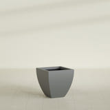 Lima Tapered Square Planter in Matte Gunmetal, 20", shown empty
