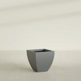 Lima Tapered Square Planter in Matte Gunmetal, 20", shown empty