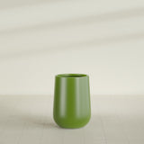 Hayden Urn Planter in Satin Green, 15"Diam × 23"H, shown empty