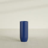 Saint Tropez Bullet Round Planter in Matte Cobalt Blue, 16"D × 38"H, shown empty