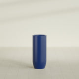 Saint Tropez Bullet Round Planter in Matte Cobalt Blue, 16"D × 38"H, shown empty