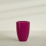 Brannan Tapered Round Planter in Gloss Eggplant, 30"D × 41"H, shown empty