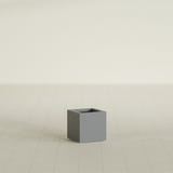 Montroy Cube Planter in Matte Gunmetal, 12", shown empty