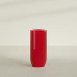 Saint Tropez Bullet Round Planter in Gloss Red, 20"D × 43"H, shown empty