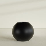 Globe Planter in Matte Black, 36"D × 30"H, shown empty