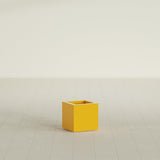 Montroy Cube Planter in Gloss Saffron, 12", shown empty