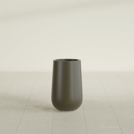 Hayden Urn Planter in Matte Bronze, 18"Diam × 29"H, shown empty
