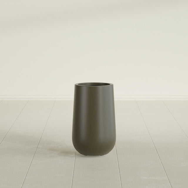 Hayden Urn Planter in Matte Bronze, 18"Diam × 29"H, shown empty