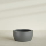 Casablanca Bowl Planter in Matte Gunmetal, 36"D × 18"H, shown empty