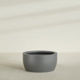 Casablanca Bowl Planter in Matte Gunmetal, 36"D × 18"H, shown empty
