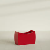 Seoul Curved Planter in Gloss Red, 36"L × 16"D × 24"H, shown empty