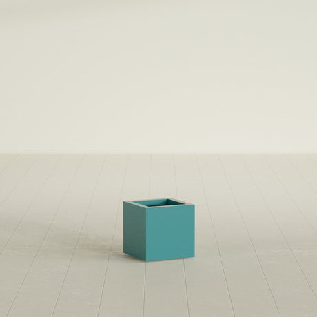 Montroy Cube Planter in Satin Seafoam Green, 12", shown empty