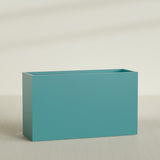 Darwin Rectangular Planter in Satin Seafoam Green, 72"L × 24"D × 42"H, shown empty