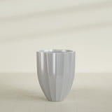 Alicante Fluted Planter in Metallic Silver, 26"D × 32"H, shown empty
