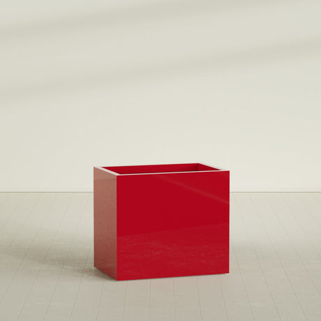 Brisbane Rectangular Planter in Gloss Red, 36"L × 24"D × 32"H, shown empty