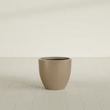 Wannsee Round Planter in Gloss Metallic Gold, 27"D × 24"H, shown empty